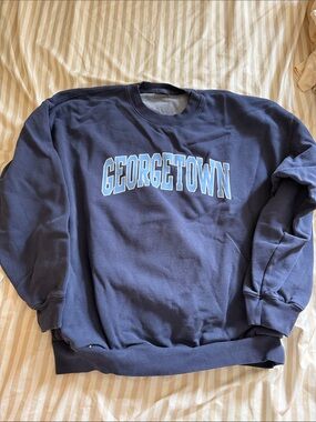 Georgetown Navy Crewneck Sweatshirt - Classic Collegiate Pullover